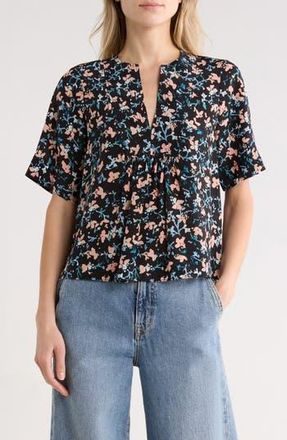 Ulla Johnson Calla Short Sleeve Silk Top in Nocturne at Nordstrom Rack, Size 12