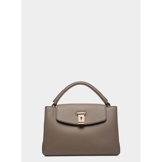 Bally Lock Me Small Top Handle Bag In Grained Leather in Brown at Nordstrom