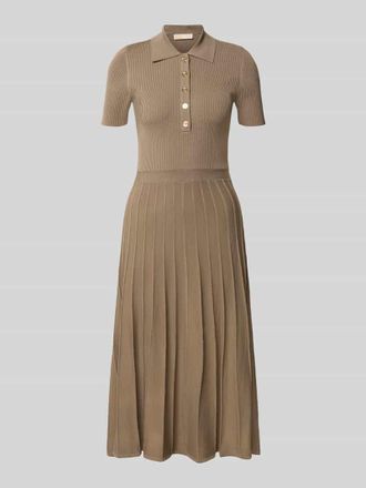Michael Kors Polokleid aus Viskose-Mix mit Knopfleiste in Beige, Gr&ouml;&szlig;e XL