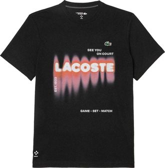 Lacoste Heren-T-shirt met Daniil Medvedev-logo (Zwart)