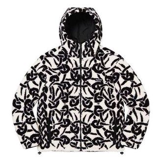 SUPREME Celtic Knot Reversible Windstopper Fleece Hooded Jacket White Black SUP-FW21-234