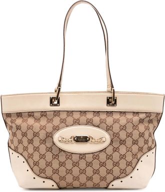 Gucci Pre-owned Womens Vintage Gg Monogram Tote - Tan Textile - One Size