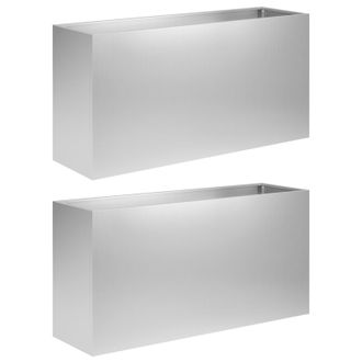 vidaXL Macetero De Jard&iacute;n 2 Uds. Plateado 100 X 30 X 40 Cm Vidaxl