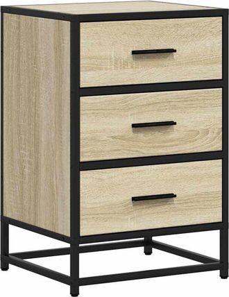 vidaXL Vidaxl - Bedside Cabinet Sonoma Oak 40x34.5x60 cm Engineered Wood and Metal