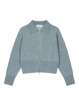 TOMBOY zip-front polo-neck cardigan - women - Nylon/Wool/Fabric - OS - Grey