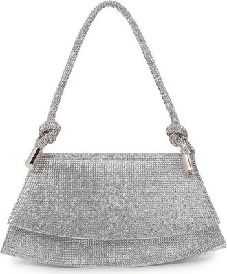 Berness Rhinestone Shoulder Bag in Silver at Nordstrom Rack