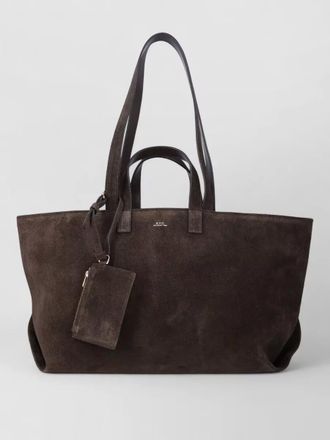 A.P.C. le drummer suede tote dual handles