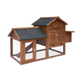 Sweeek Gallinero de madera con corral para 3 gallinas, madera