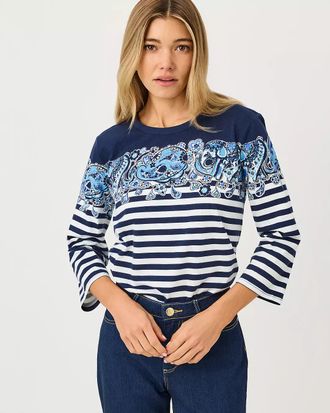 Lilly Pulitzer Clairmont 3/4 Sleeved Knit Top