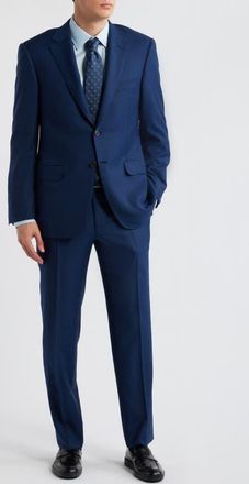 Canali Siena Regular Fit Navy Check Super 150s Wool Suit at Nordstrom, Size 38 Us