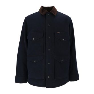 Filson Heren, Jassen, Blauw, Maat: S Leer