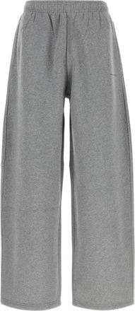 Alexander Wang Pantal&oacute;n deportivo con pedrer&iacute;a de cristal de tiro medio - Trousers - Hombre - Gris - S