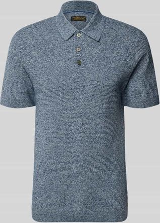 Jack & Jones Regular Fit Poloshirt mit Strukturmuster Modell Riley in Jeansblau, Gr&ouml;&szlig;e XXL