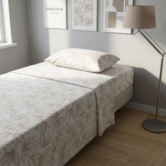 KASANOVA Completo letto singolo policotone foglie sabbia