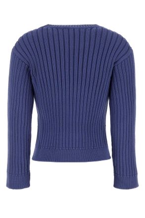 Marni Womens Cerulean Cotton Blend Sweater Bluesodalite Exterior: Nylon Maglieria