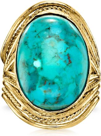 Ross-Simons Turquoise Ring in 18kt Gold Over Sterling