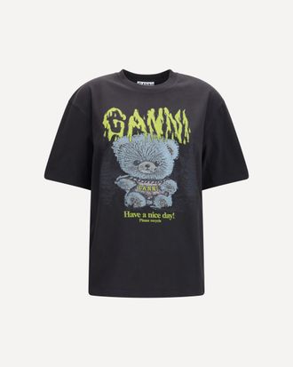 Ganni Forest Teddy graphic T-shirt Female XS