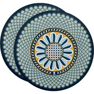 La DoubleJ Disk Placemats Set Of 2 Napoli in Napoli Midnight Blue at Nordstrom