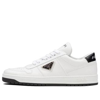 Prada (WMNS) PRADA Downtown Perforated Leather Sneakers White Black 1E792M_3LJ6_F0964_F_030