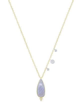 Meira T 14K 4.55 Ct. Tw. Diamond & Chalcedony Necklace