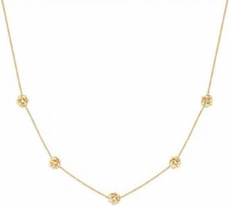 Made by Mary Cubic Zirconia Birthstone Flower Station Necklace in Gold July at Nordstrom