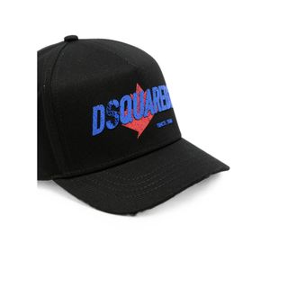 Dsquared2 BCM1013 Gabardine Cotton Baseball Cap - Black