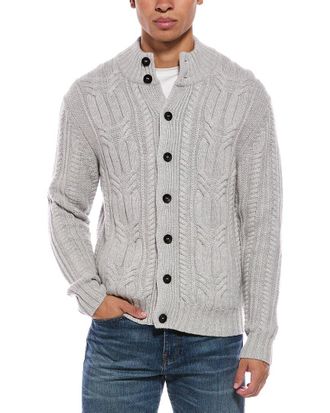 N.Peal N.Peal Oversized Cable 100% Cashmere Mock Neck Cardigan