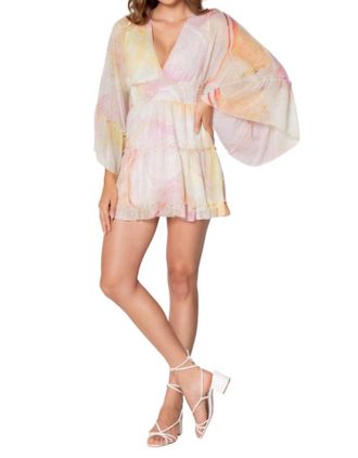 Lavender Brown Lena Dress In Pink/yellow
