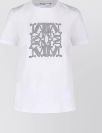 Max Mara crew neck graphic print top