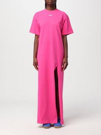 Msgm T-shirt Maxi Jurk Met Zijsplit