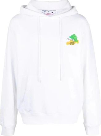 Off-white Brush Arrow Slim Hoodie - Heren - Hoodies - Wit - 2XL - Katoen - Hoodies & sweatvesten