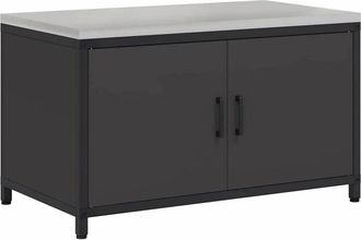 vidaXL Vidaxl - Gabinete de Almacenamiento para Cocina con estante Negro Acero