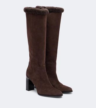 Jimmy Choo London Botas altas Bibi de ante con borrego