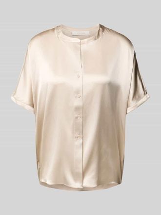 Herzen&rsquo;s Angelegenheit Relaxed Fit Seidenbluse mit Rundhalsausschnitt in Beige, Gr&ouml;&szlig;e 40