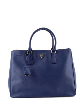 Prada Double Zip Lux Saffiano Leather Large tote bag - Blue