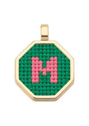 Maria Frering Letter M Pendant Gold-plated Necklace - Green - One Size