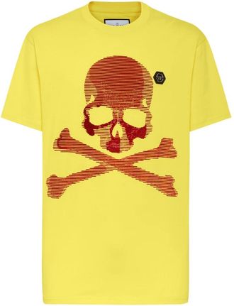Philipp Plein T-shirt Ronde Hals Skull&Bones - Heren - T-shirts - Geel - 2XL - Katoen - Tops