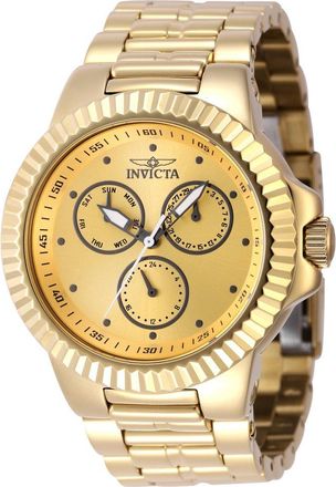 Invicta Subaqua 46600 Horloge - Quartz Uurwerk - Roestvrij Staal met gouden Wijzerplaat - 42mm