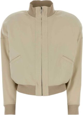 Gucci Silk Poplin Zip Jacket - female - Gucci - Bomber Jackets - Beige - M - Jackets