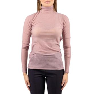 Pinko Moss Maglia Ultrafine - Dames - Coltruien - Paars - XS - Wol - Truien & Vesten