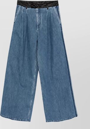 Forte_Forte pleated wide leg denim jeans