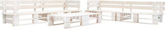 vidaXL Set De Muebles De Jard&iacute;n De Palets 6 Piezas Madera Blanco Vidaxl