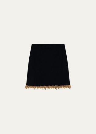 SIMKHAI Wendy Beaded A-Line Mini Skirt