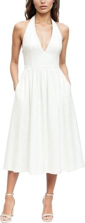 Badgley Mischka V-Neck Halter Dress