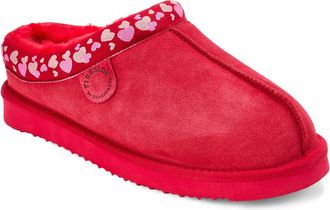 Dearfoams Fireside by Dearfoams Womens Greta Genuine Shearling Clog Slipper with Taping
