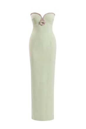 Saiid Kobeisy Strapless Green Midi Dress