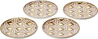Jonathan Adler Set Of 4 Basketweave Coasters