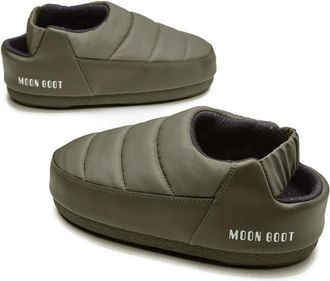 Moon Boot Mens Evolution Logo Mules Sandals Green Shoes > Loafers &