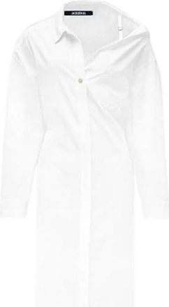 Jacquemus Kleedjes, Dames, Wit, M, Shirt Kleedjes