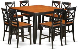 East West Furniture 9 Pc counter height Dining set - Kitchen Table and 8 bar stools